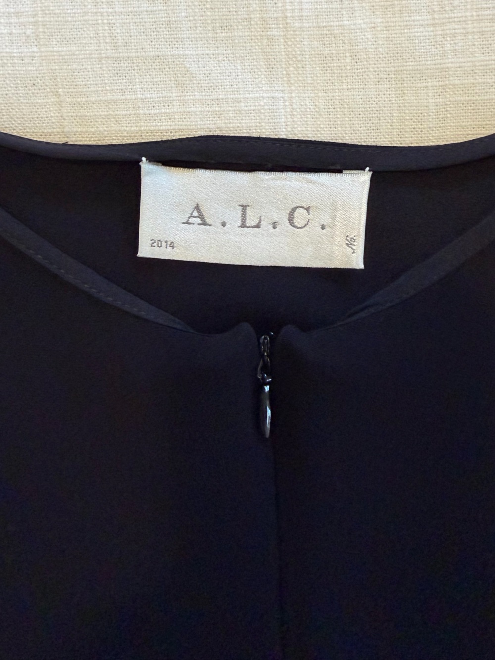 ALC Black Silk Zip Front Dress - Picture 10 of 15